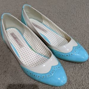 BAIT Ida kitten heel in Aqua - retro vintage style